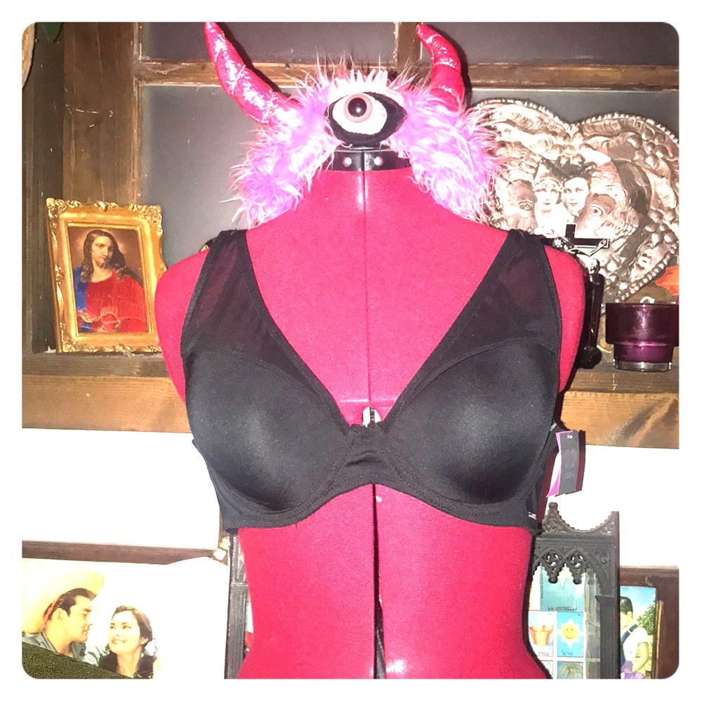 NWT Vince Camuto Mesh & Satin Bralette